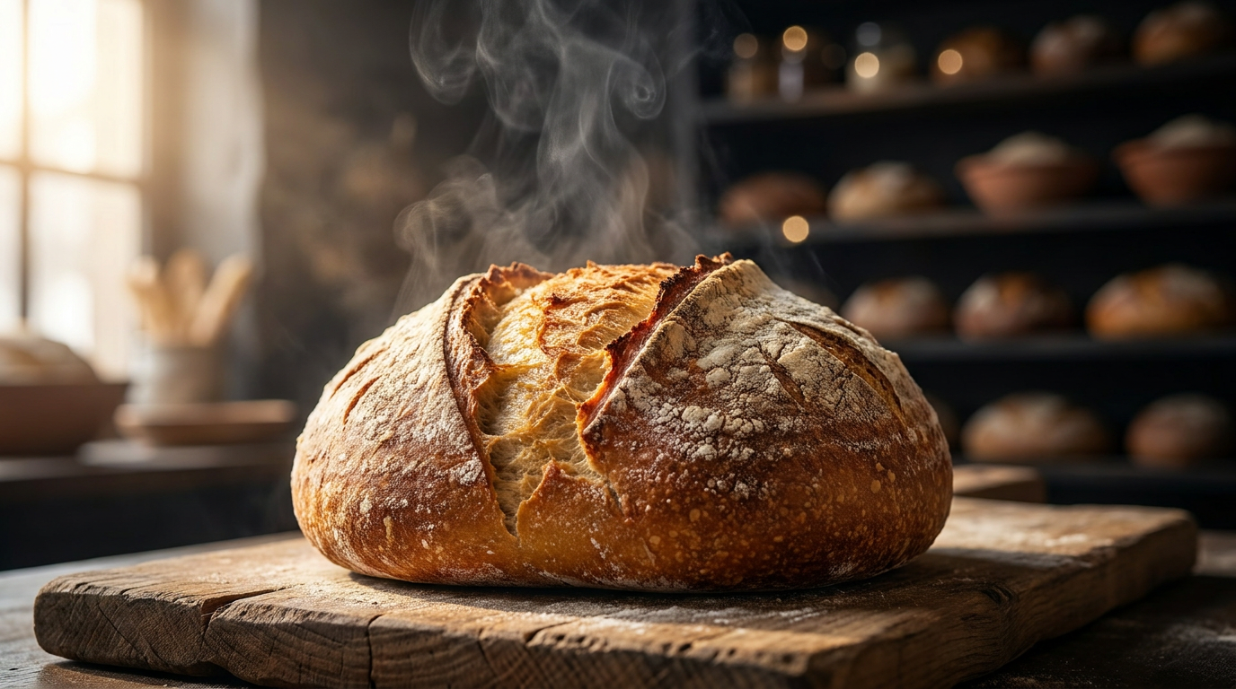 Freshly baked artisan sourdough